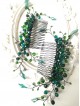 Stylish Emerald Green Swarovski Crystal Hair Comb - Kiss of Artemis