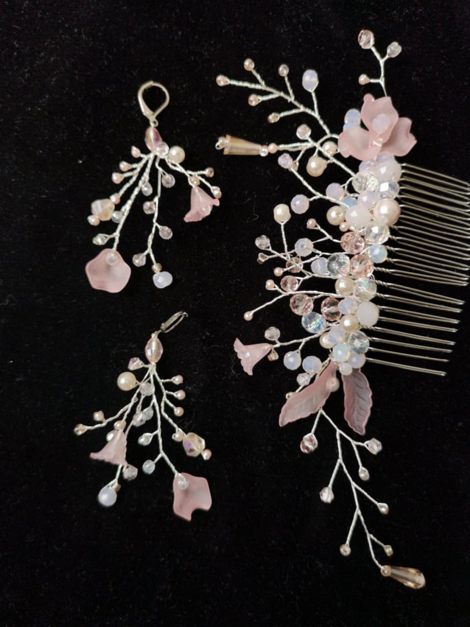 Lovely Pink Floral Bridal Hair Comb - Sakura Blossom Lovely Pink Floral Bridal Hair Comb - Sakura Blossom