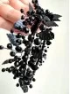  Elegant Black Tiara with Crystals and Leaves - Goddess of Night