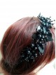 Elegant Black Tiara with Crystals and Leaves - Goddess of Night Elegant Black Tiara with Crystals and Leaves - Goddess of Night