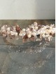 Stylish Rose Gold and Peach Tiara with Crystals and Leaves - Rose Gold Deluxe Stylish Rose Gold and Peach Tiara with Crystals and Leaves - Rose Gold Deluxe