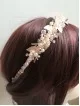 Stylish Rose Gold and Peach Tiara with Crystals and Leaves - Rose Gold Deluxe Stylish Rose Gold and Peach Tiara with Crystals and Leaves - Rose Gold Deluxe