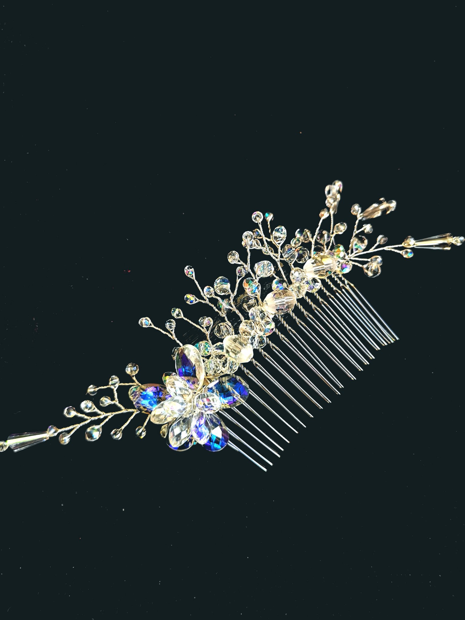 Luxury Wedding Hair Comb with Swarovski Crystals - Flowers of Mist Luxury Wedding Hair Comb with Swarovski Crystals - Flowers of Mist