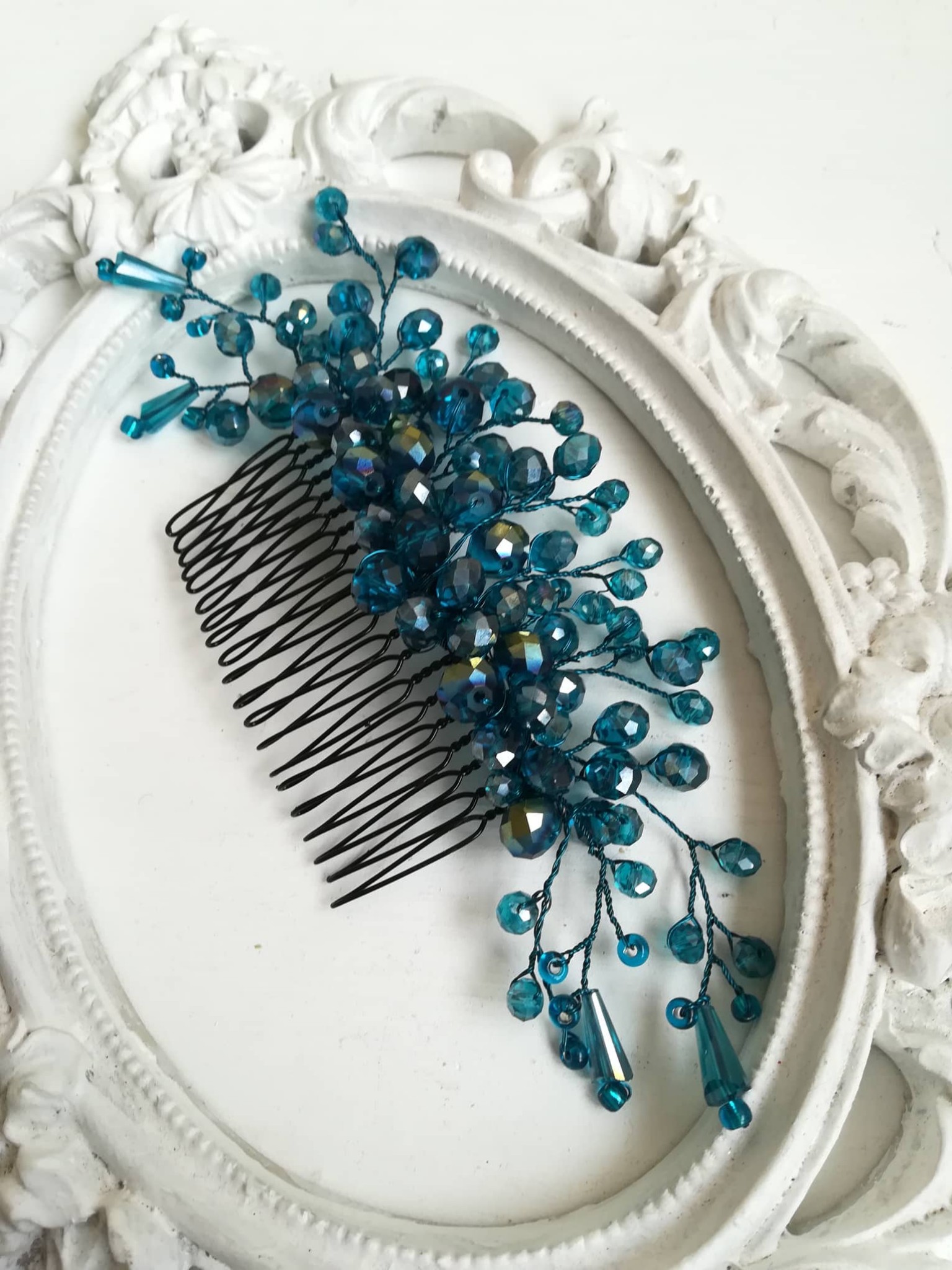 Beautiful Turquoise Crystal Comb Headpiece - Beauty of Turquoise Beautiful Turquoise Crystal Comb Headpiece - Beauty of Turquoise